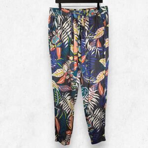 C&C California Floral Leaf Print Jogger Women's Size XL Lyocell Waist Elastic